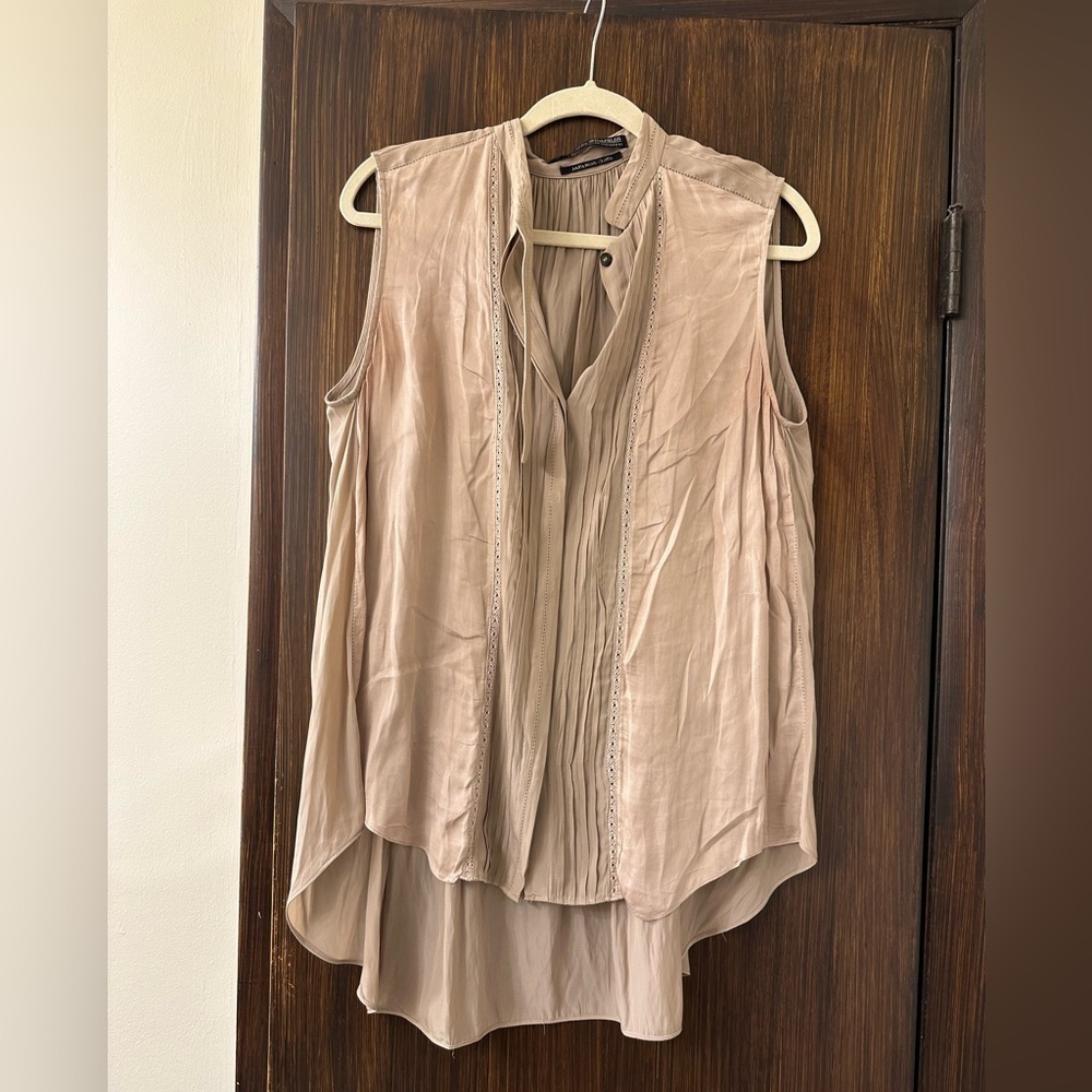 ALLSAINTS Evelina Swing Silk Tunic Blouse (T2)